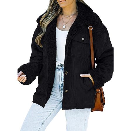 Kvinnor Cardigan Enfärgad Med Fickor Kappa Lapel Neck Jackor