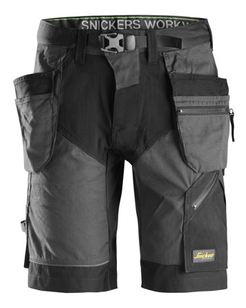 Snickers Workwear 6904 FlexiWork Arbeidsshorts stålgrå / svart Stålgrå/Svart, Klær