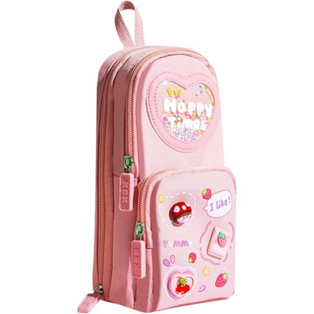 Large Pencil Case for Girls, Large Capacity with 3 Compartments, Multifunctional Pen Pouch for Kids Teens Students