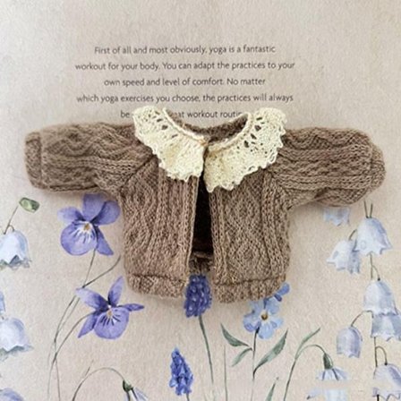 Dukke mini cardigans strikket genser KHAKI