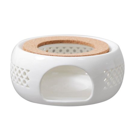 Tekannevarmer Porselen Kaffevarmer Tekannebase med Korkstativ Te Kaffe Vannvarmer