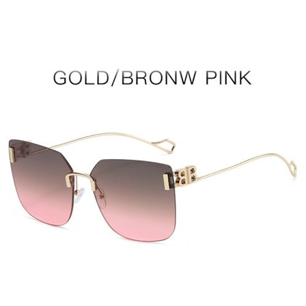 Fashion Dam Sunglasses Gradient Utan Ram Solglasögon