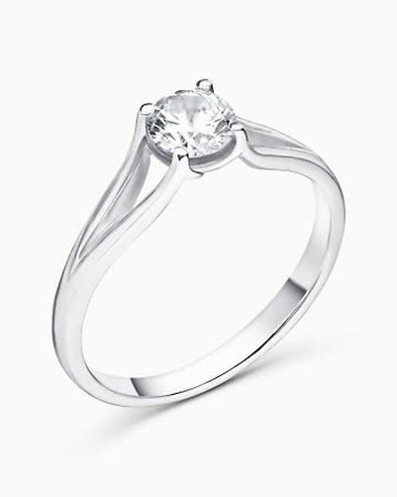 Solitaire Ring Cornelia 18K White Gold Natural Diamond 0.30 Carat - Engagement Rings & Wedding Rings from Vanbruun