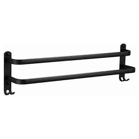 40 cm, Handdukstork av höghållfast material, platsbesparande handdukshängare för kök, badrum, dubbel design handdukshylla med trelagers matt finish