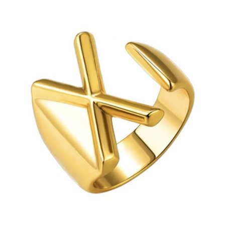 925 sølvring med engelske bogstaver, retro stil, modedesign, 18K guld åben ring