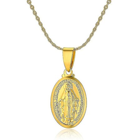 Religiøst Smykke Jomfru Maria Halskæder Vedhæng Kristne Kvinder Mode Tilbehør Guldkæder Madonna Vintage Colar