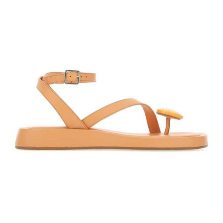 Gia Borghini, Flat Sandals Oranje, Dames, Maat:39 EU