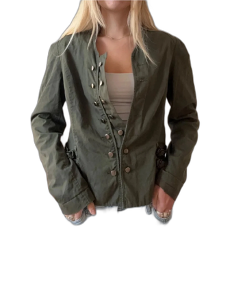 Olivgrön utilityjacka med knappar