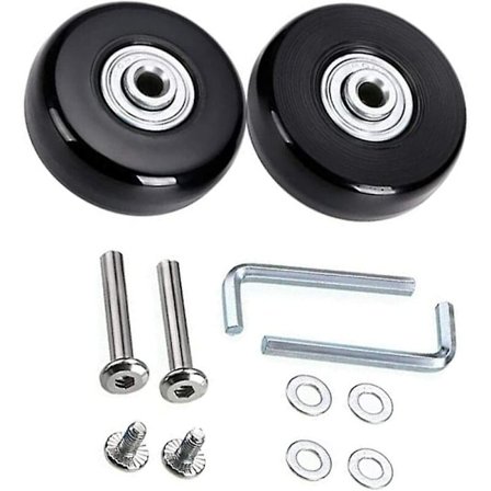 Kuffert Hjul Udskiftningssæt [45mm], Kuffert Hjul, Bagage Kuffert Reparation Hjul Lydløs Gummi Universal Drejeligt Hjul Udskiftning Transport Hjul