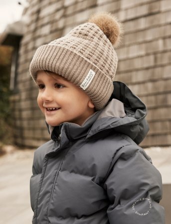 En Fant Beanie W. Fake Fur W. Lining - Brown - 1-3Y
