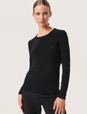 Soaked in Luxury Slskylara Round Neck Ls - Black - XS