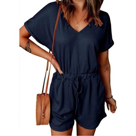 Casual med V-hals och fickor