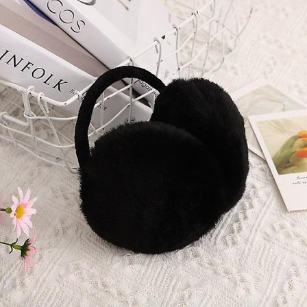 Vinterørevarmere kan varme ørevarmere kvindelige søde studerende ørebeskyttelse plysørevarmere frostvæske varme ørevarmere sort