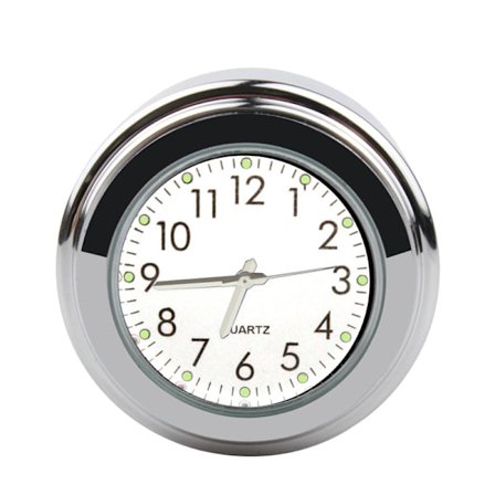 Valkoinen moottoripyörän ohjaustangon kello, vedenpitävä moottoripyörän ohjaustanko