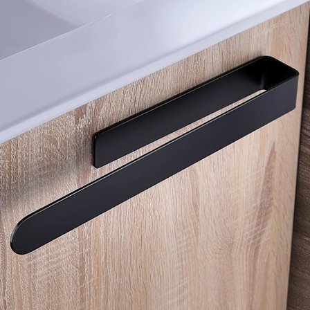Baderom Håndkleholder Svart Rustfritt Stål Håndkleholder Limt Håndkleholder, 37cm