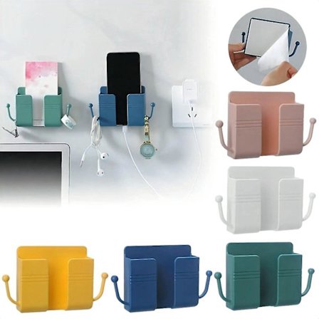 5 kpl Kaukosäätimen Matkapuhelimen Pistokkeen Seinäteline, Seinäkiinnitettävä Matkapuhelimen Teline Makuuhuoneeseen