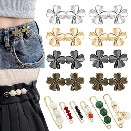 22 Stykker xMidjestrammer, Ingen Sting og Ingen Verktøy Avtakbare Knappnåler for Jeans, Knapp for Jeans for å Gjøre Stramming Enklere_xx