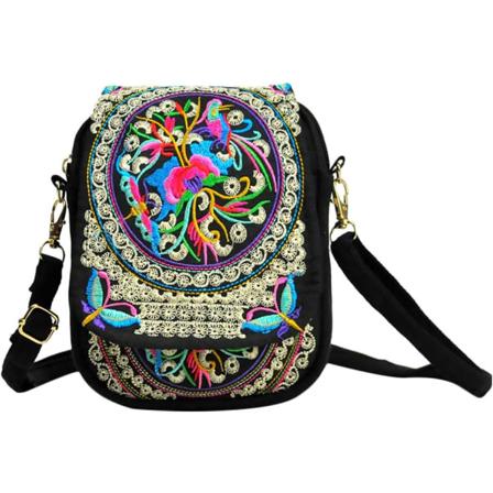 Dam Flickor Axelväska Vintage Bohemian Etnisk Crossbody-väska Ex