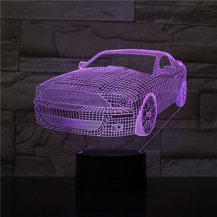 Kreative Biler Nattlys, Bil 3D Optisk Illusjonslampe, Rac