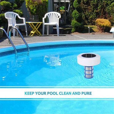 Solar Pool Ionizer, Koppar Pool Ionizer Floater Auto Switching av Flerfärgad LED Nattlampa, Flo