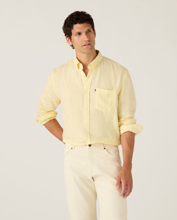 Lexington Casual linen b.d shirt, yellow