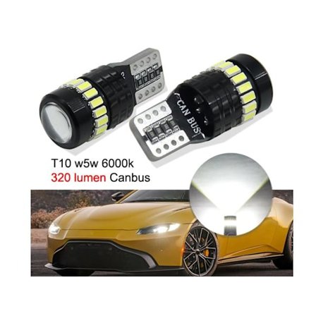 T10 w5w 6000k LED-lampor Canbus 320 lumen chip 2-pack