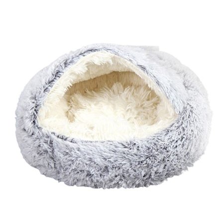 Hund- och kattsäng Mjuk plyschkudde, tältsäng för husdjur, 35-50 cm rund matta