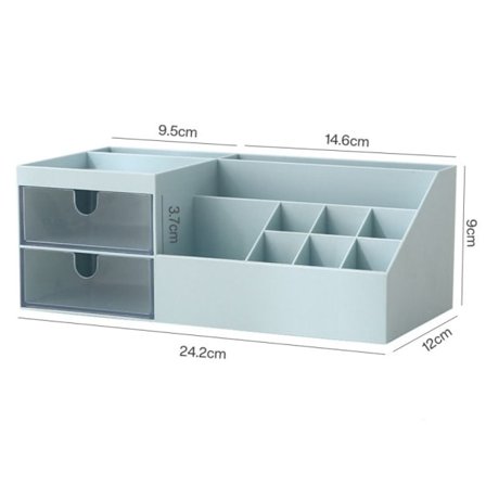 Skrivebordsorganisator Oppbevaringsboks for kontorrekvisita BLÅ Blå