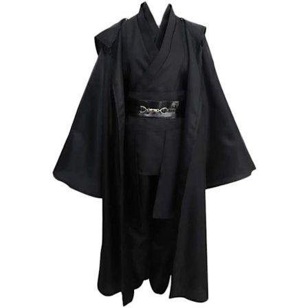 Häftig Cosplay Anakin Sith Kostym Jedi Knight Kostym Halloween Kappa Toppar Byxor Svart