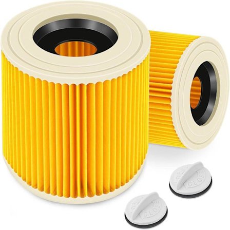2-pak filterpatroner til Kärcher Premium WD3 WD2 MV2 MV3 WD 3P, WD 3.200, WD 3.500 P, SE 4001, SE 4002, A2054, A2004, A2254, A2604, støvsuger