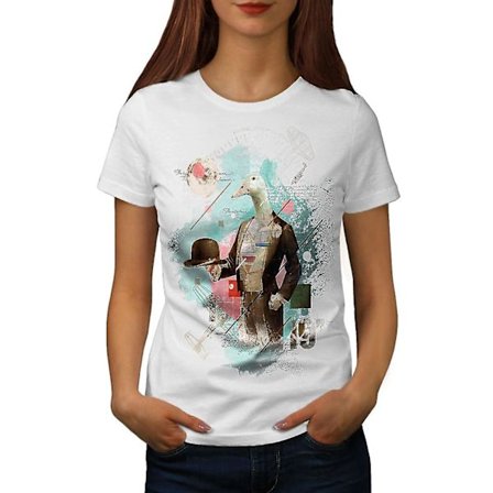Bird Duck Goose Animal Women Whitet-shirt