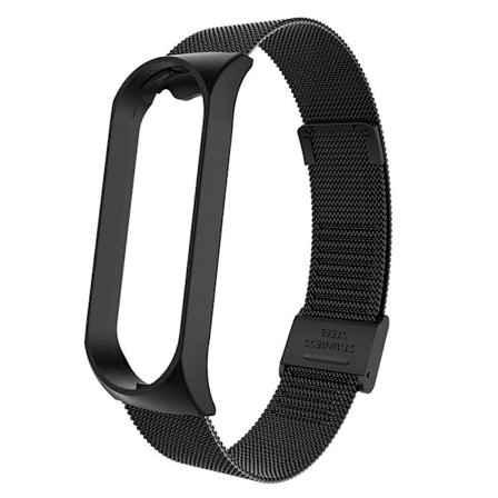 Xiaomi Mi Smart Band 4 / 3 ruostumattomasta teräksestä valmistettu ranneke - Musta