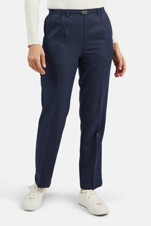 Brandtex - Anna Bukser - Navy - Regular Fit / Elastik i Taljen / Spænde