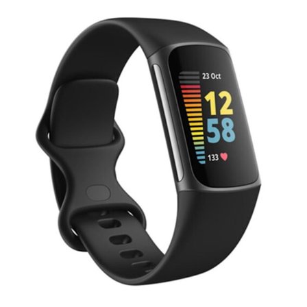 Smartwatch Fitbit Charge 5 Klocka Ansikte Svart 40mm Rem Silikon Sport GPS-klocka