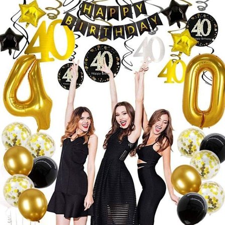 40-årsdekorationer för honom män grattis på 40-årsdagen festballonger dekorationer 40 år 40-årsdag dekor 40-årsdag kvinnor henne