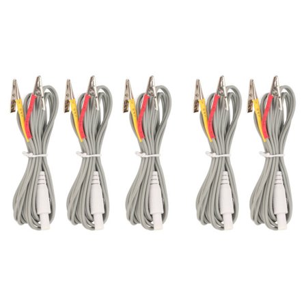 5 st Elektrodtrådklämma Bärbar TENS-maskin Elektrodkabelklämma Grå