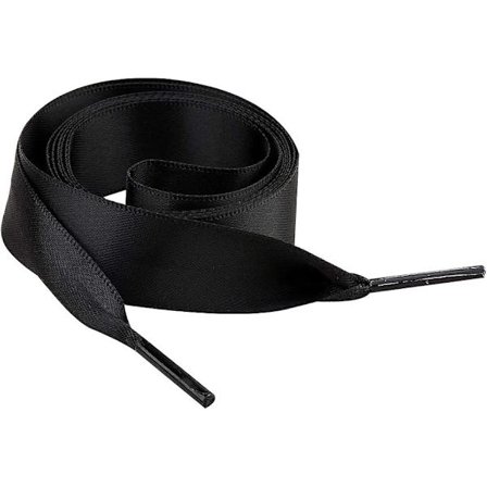 3 par flate silkebånd (svart) med skolisser 2 cm brede og 120 cm lange, egnet for trainers' ballettsko