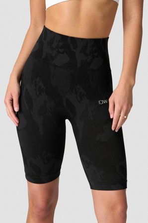 ICANIWILL - Camo Seamless Biker Shorts Black- Sport kurze hose - Damen - ICIW