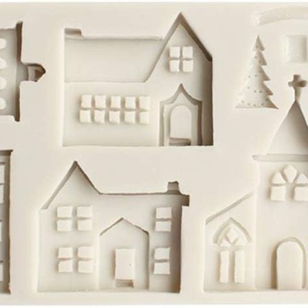 Julekakehus i silikonform for pepperkakehus med rikelig form