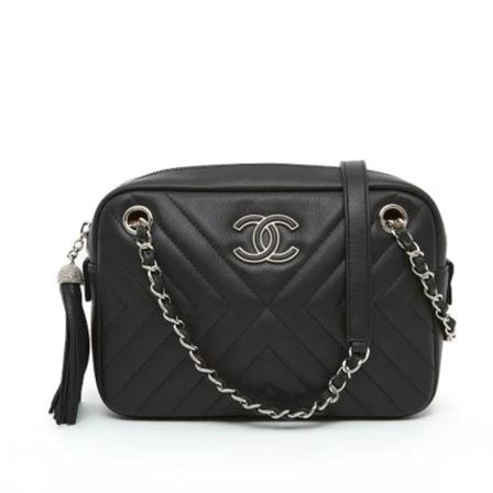 Chanel Vintage Pre-owned Leather Shoulder Taske Sort, Dame Vintage Tasker, Størrelse: ONE Size