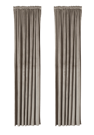 Åhléns Home Sammetsgardin SARA 140x250 cm, 2-pack Gardiner Beige