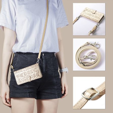 Fodral för Samsung A36 guld Plånbok komplett crossbody långt snöre läder flip