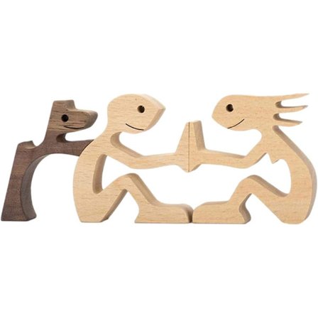 arving Dekorationer - Dekoration av träsniderier Djur, Snidad Dekoration av Massivt Trä Hund De