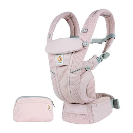Bärsele för nyfödda, användbar från födseln till 20 kg, ergonomisk hållare, 4 transportpositioner Rosa Kvarts