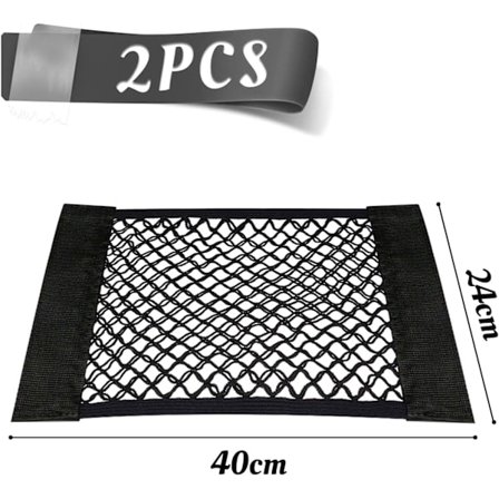 2 stk. Oppbevaringsnettpose for bil, Organizer for flasker, dagligvarer, baksete, bil, lastebil, bagasjerom, oppbevaringsnett