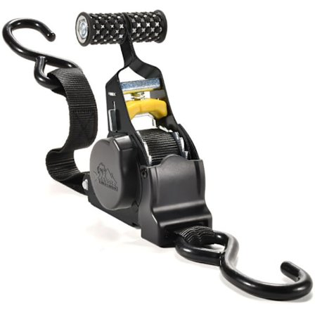 Selvopptrekkende lastestropper med skralle, 2-pakning, 680 kg bruddstyrke, 3,3 m med S-kroker for motorsykkel, kajakk, lastebil