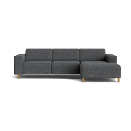 Seam Chaiselongue-Sofa, rechts, Puente Grau/Blau, modernes Design, bequeme Nozag-Federung, hochwertiger Polsterstoff, 78cm Höhe Wohnzimmer