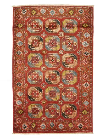 Kazak Fine Rug 90X141 Dark Red/Brown Wool, Afghanistan
