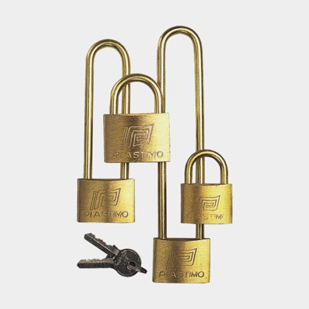 Candado Plastimo 30, Ø4 mm, cierre igual, latón, paquete de 3