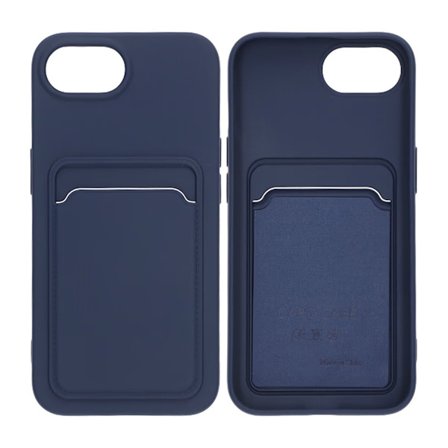 Silicone Case with Card Holder iPhone 16e - Blue